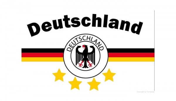Deutschland 4 Sterne Fahne (D4) weiß 90 x 150cm