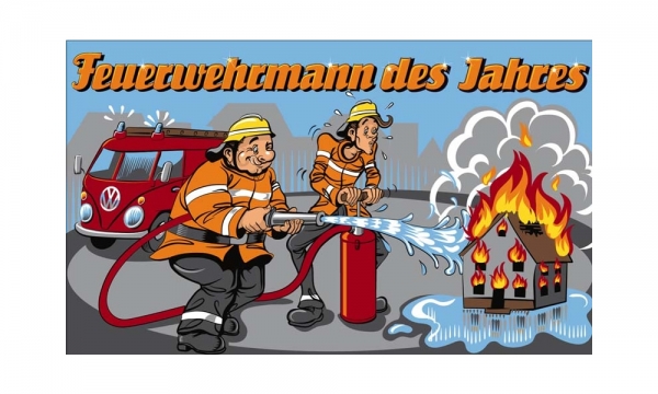 Feuerwehrmann des Jahres Fahne (V26) - 90x150cm
