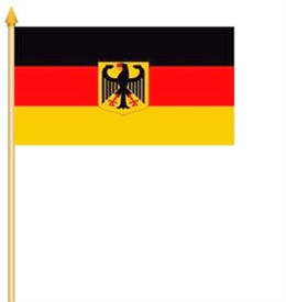 2er Set Deutschland Stockfahne mit Adler