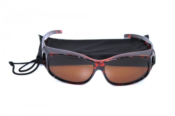 Überbrille - Sonnenbrille Polarisierend Braun klein Leo 2er Set