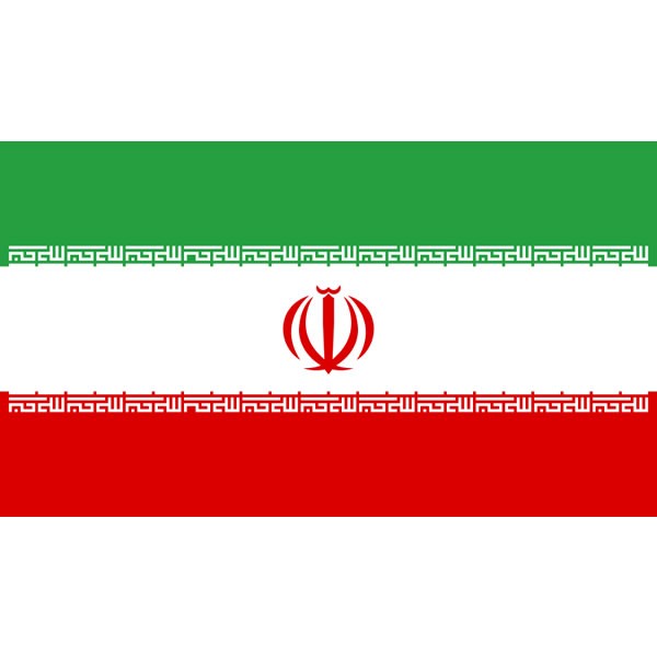 2er Set Iran Stockfahne