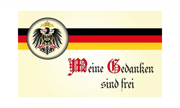 DH41 - Deutschland Flagge - Meine Gedanken sind frei Fahne 90 x 150cm