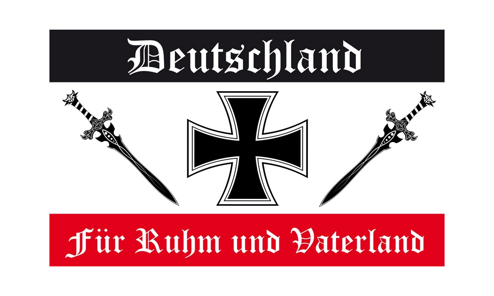 Flagge Fahne Deutschland Ruhm und Vaterland Hissflagge 90 x 150 cm 