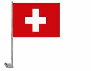 TS24direkt 2er Set Schweiz Autofahne/Flagge