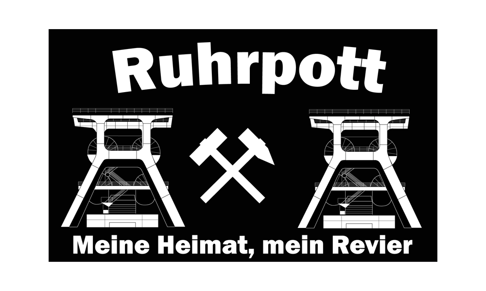 Fahne Ruhrpott Meine Heimat meine Liebe Bootsfahne Tischwimpel Biker 30 x 45cm